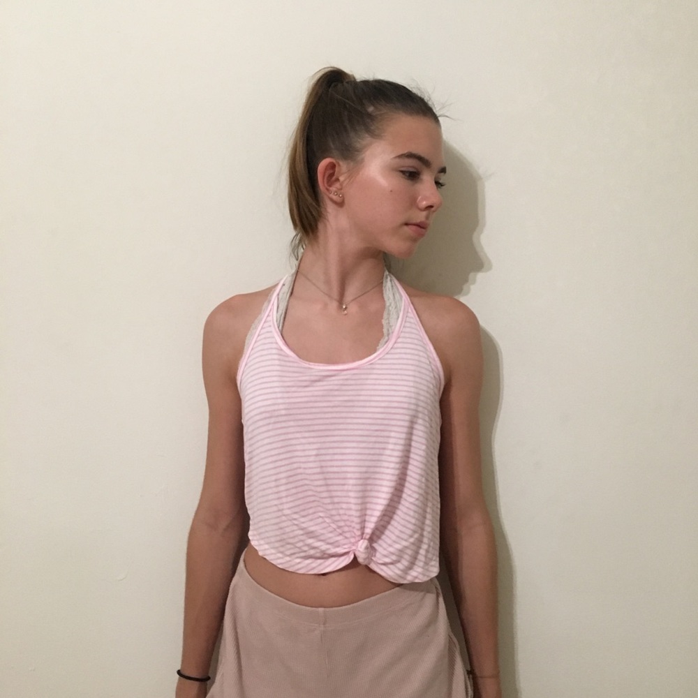 Striped crop tee